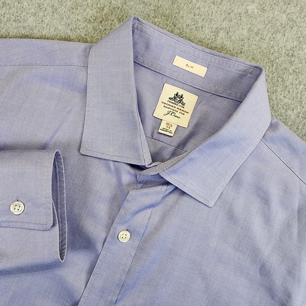 J CREW Thomas Mason Slim Fit Oxford Dress Shirt Mens 16.5/35 Blue